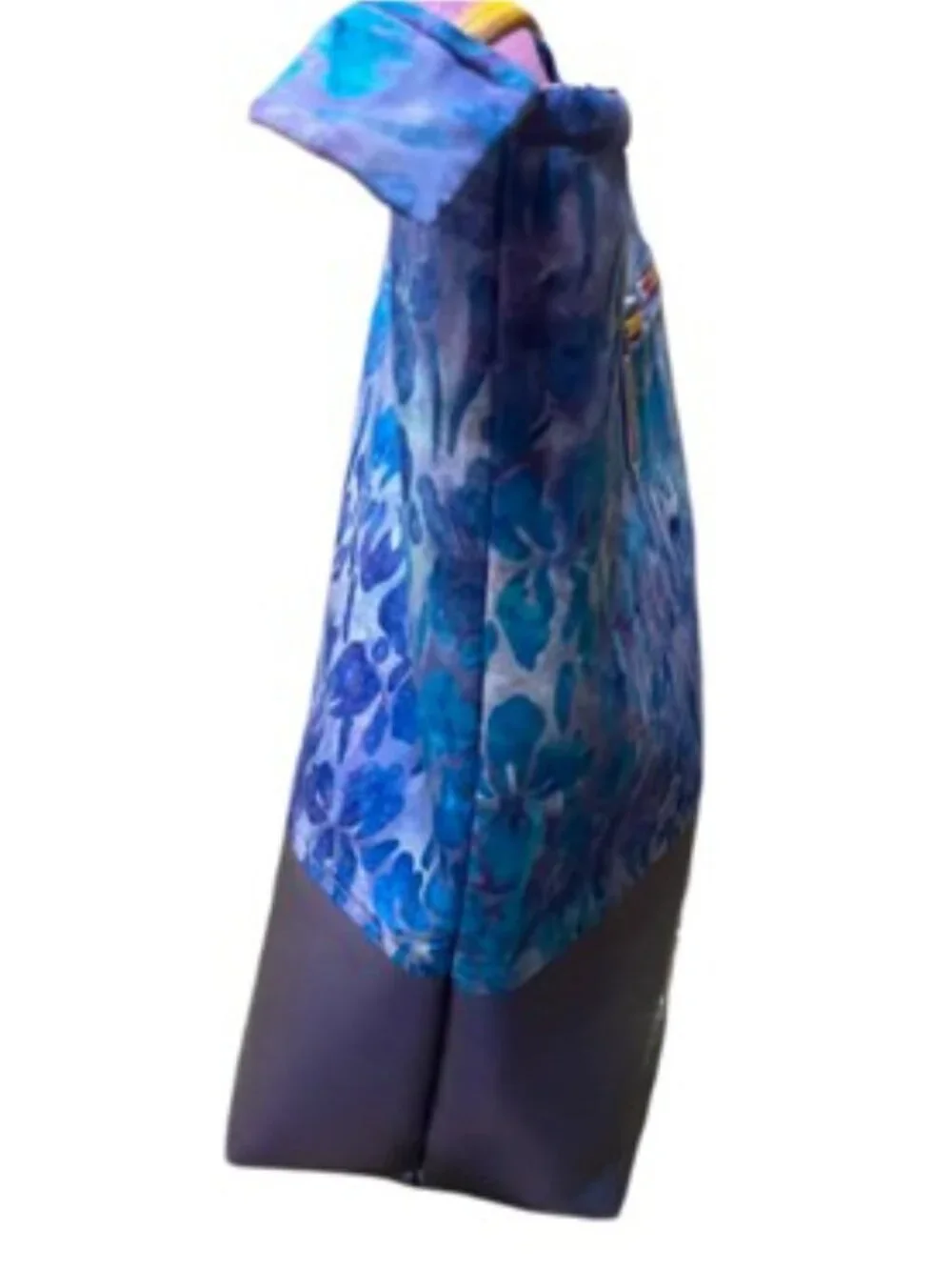 Unbranded Santorini Batik Bag in Blues and Purples with Iridescent Bottom OS EUC